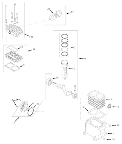 Part Location Diagram of VT042900AJ Campbell Hausfeld Piston/Conrod Assembly